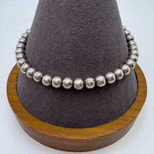 Sterling Silver 925 Ball Beaded Design Bracelet Lobster Clasp Size 7.75" Length